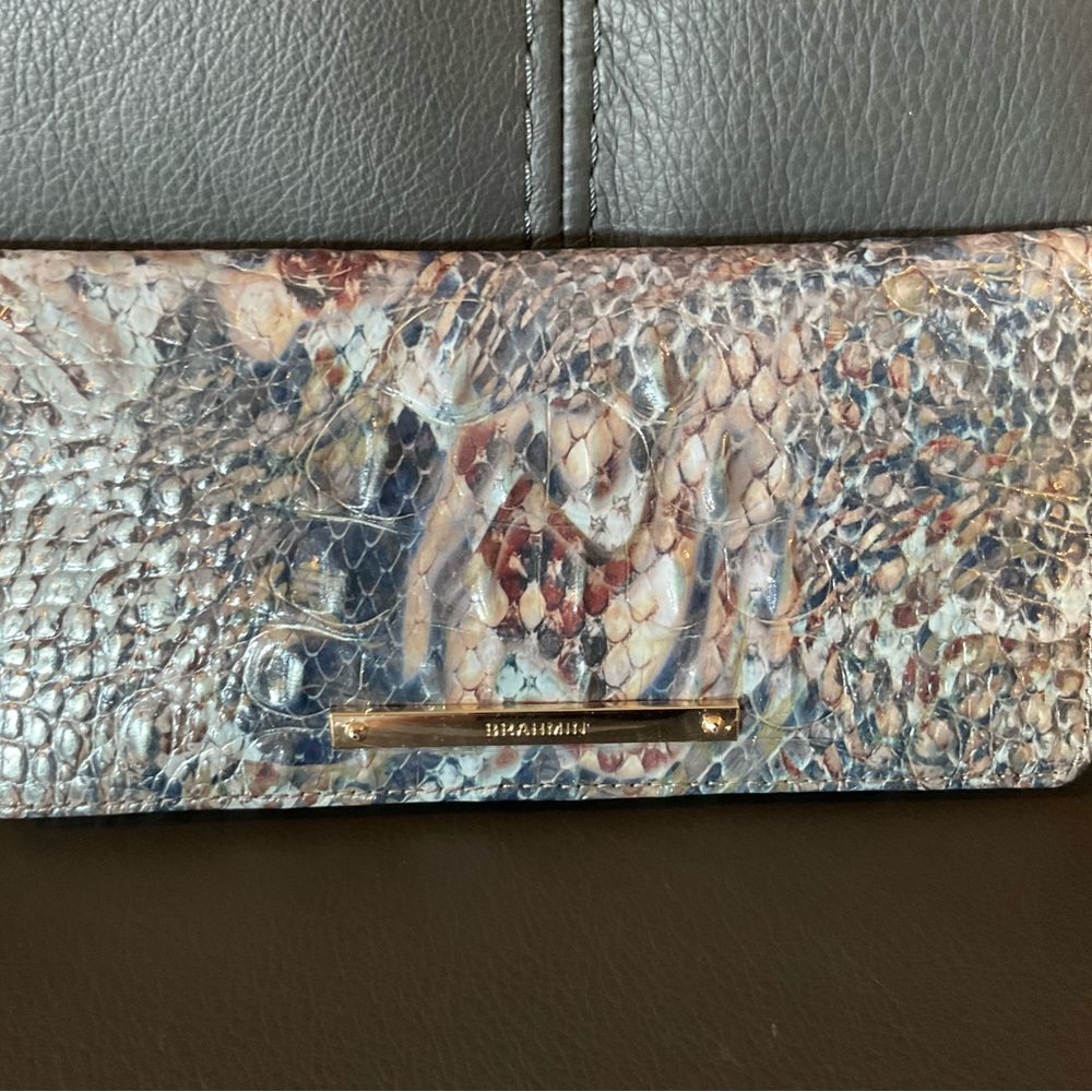 Brahmin Snakeskin Clutch - Blue and Brown